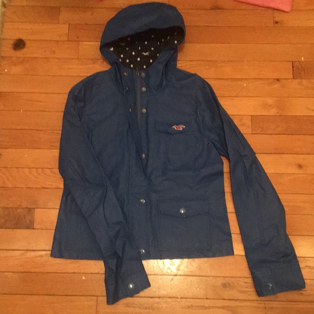 Blue rain coat